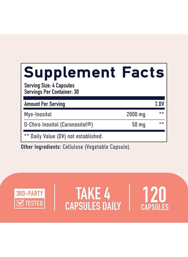 Ocean Myo & D-Chiro Inositol 2050mg Blend, Fertility and Pcos Support, Hormone Balance, 40:1 Ratio, Dietary Supplement 120 Capsules  - Image 4