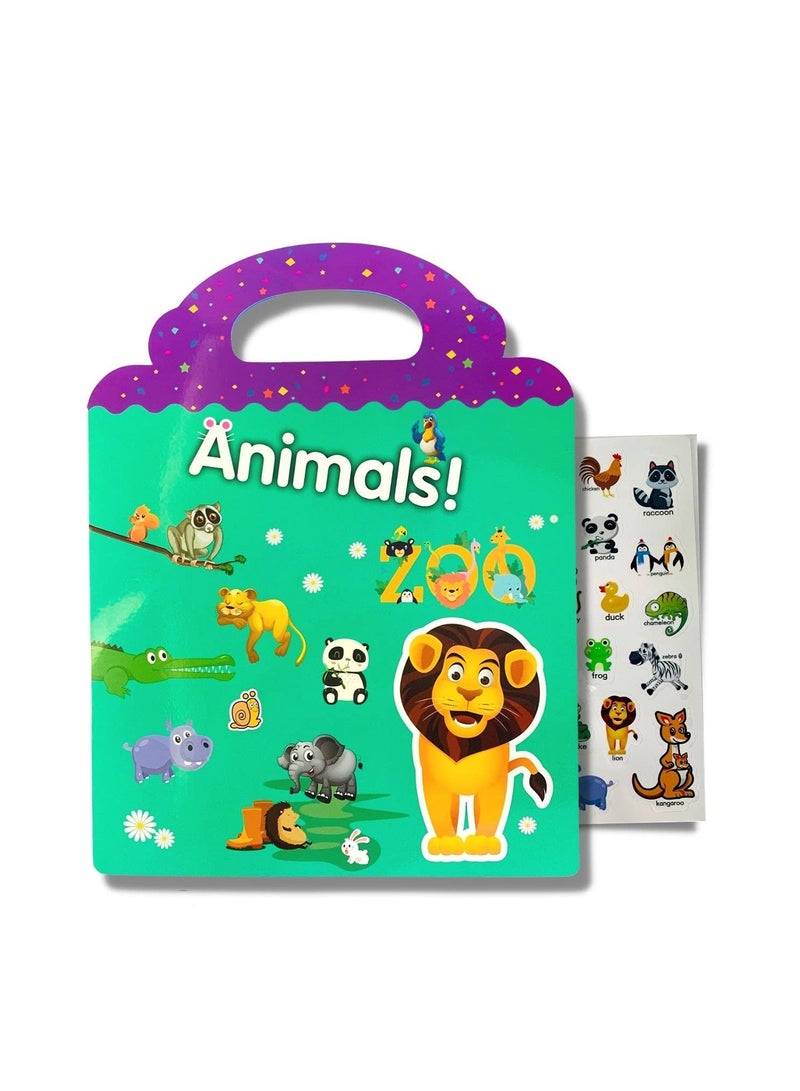 general Reusable Activity Sticker Learning Toys for Kids, Early Education Book Puzzle (Animals) - Image 1