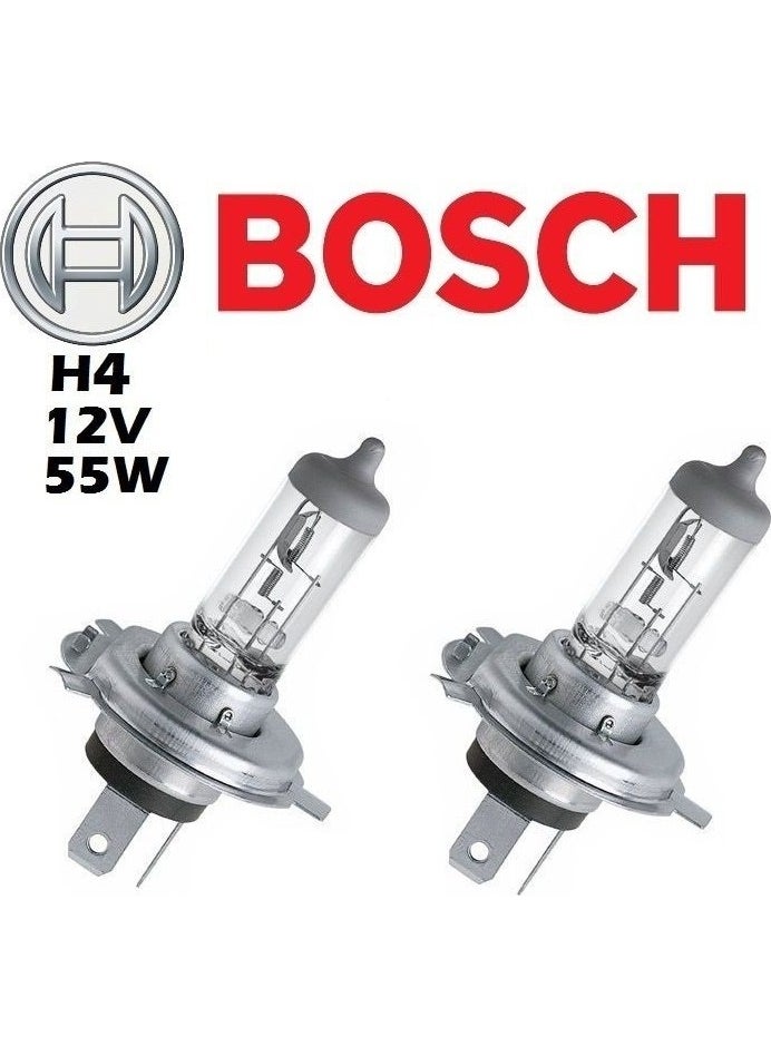 BOSCH H4 12V 60/55W Headlight Bulb 2 Piece Set 