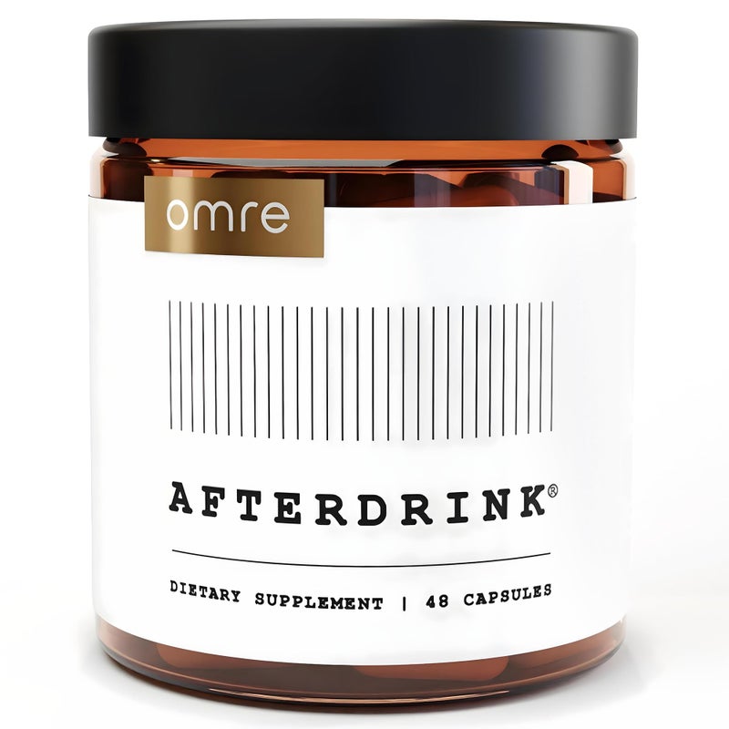 omre AfterDrink Restore Pills with Milk Thistle DHM Vitamin B Ginger Herbal Extracts Pre Post Drinking Supplement with Liver Support for Better Mornings Made in USA 48 Caps