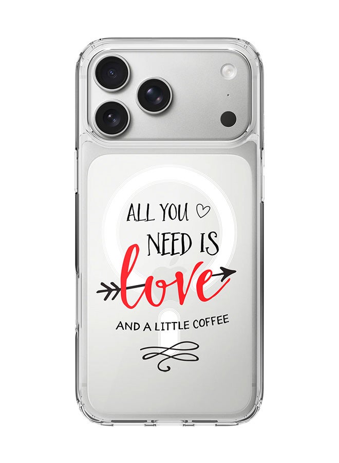 Stylizedd Classic Clear MagSafe Case for iPhone 17 Pro Max , Hybrid Soft Case Flexible Edges Anti Drop TPU PC Gel Thin Transparent Cover [ Designed for iPhone 17 Pro Max ] - All You Need Is A Little Love