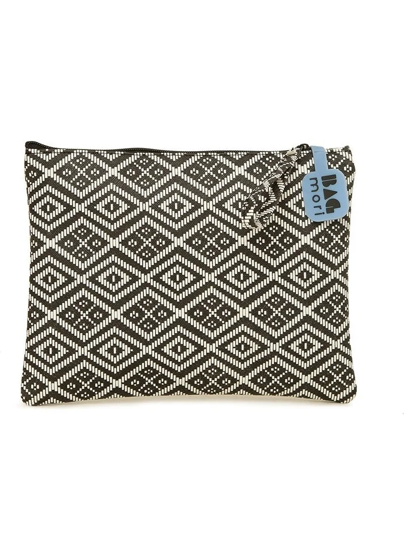 Bagmori White Patterned Portfolio Bag with Handle