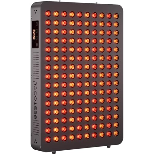 Bestqool Bestqool Red Light Therapy Device 4 Wavelengths Full Body Near Infrared Light Therapy Elite Grade Dual Chip 150 LEDs High Power Output Red Light Panel for AntiAging Pain Relief 250W