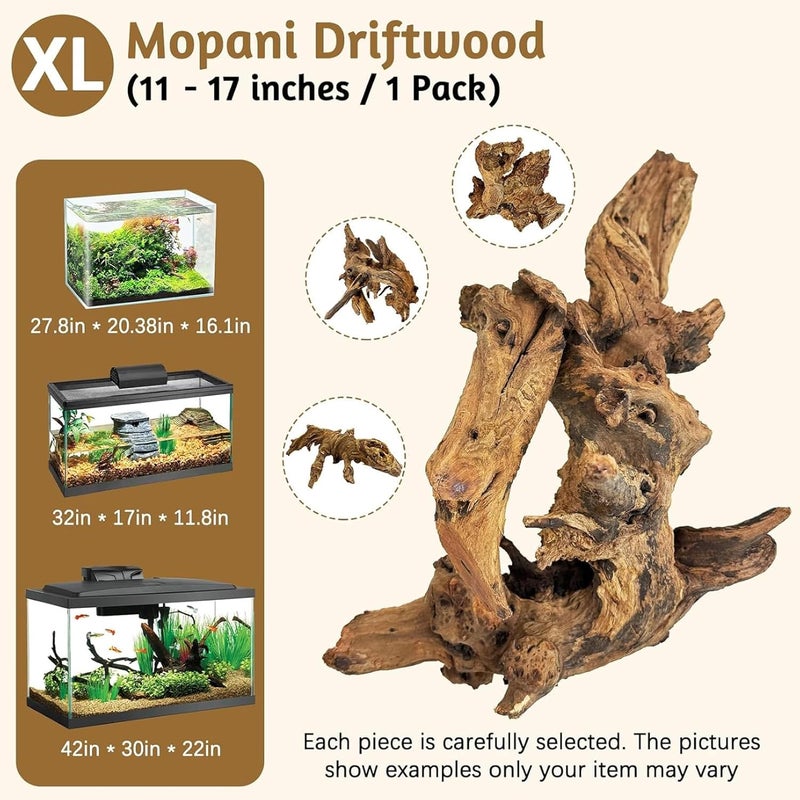 kathson Large Natural Aquarium Driftwood Reptiles Branches Terrarium Ornament Sinkable Wood Decor Trunk Fish Tank Log Habitat Decoration (12"-17") - Image 2