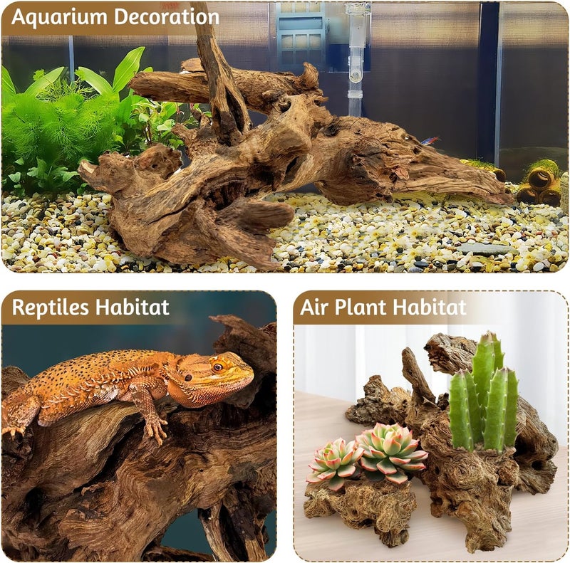 kathson Large Natural Aquarium Driftwood Reptiles Branches Terrarium Ornament Sinkable Wood Decor Trunk Fish Tank Log Habitat Decoration (12"-17") - Image 4