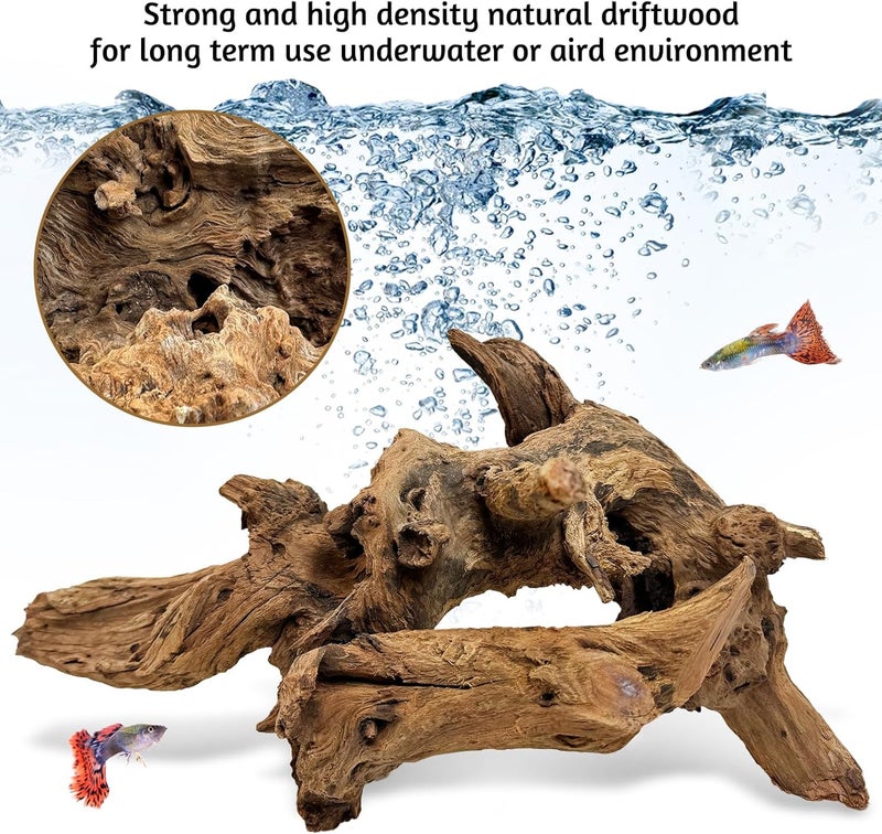 kathson Large Natural Aquarium Driftwood Reptiles Branches Terrarium Ornament Sinkable Wood Decor Trunk Fish Tank Log Habitat Decoration (12"-17") - Image 3