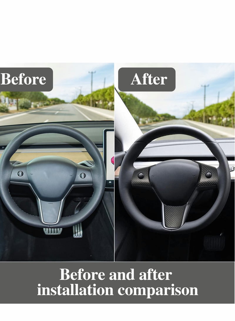 3 Pieces Carbon Fiber Steering Wheel Trim Set - Image 5