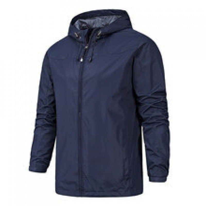 Generic Mens and womens outdoor mens jacket mens outdoor windproof waterproof four-season mountaineering suit mens windbreaker Dark blue male 