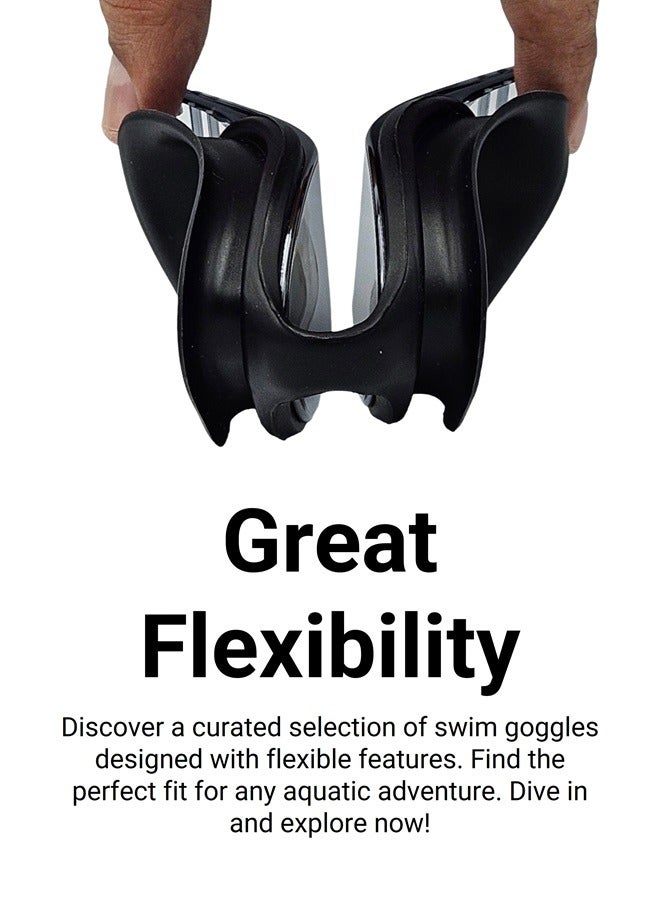 Premium Swimming Goggles with Silicone Cap, Nose Plugs & Ear Plugs for Men, Women & Teenagers, - Clear Vision, 180° Panoramic View, Polarized, Anti-Fog, UV Protection, Leak-Proof Eyewear