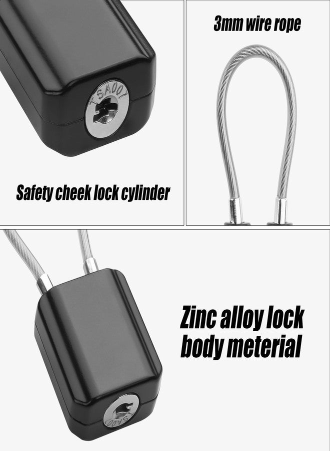YAODHAOD Luggage Locks with Keys, Mini Size Cable Locks with Keys for Travel Suitcase Locks Padlock Apply to Locker Lock, Suitcase, Carry On, Backpack, Laptop Bag (2PCS) - Image 2