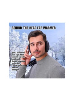 erorex Winter Foldable Ear Warmers, 2 Pack Adjustable Fleece Behind The Head Ear Muffs, Waterproof Lightweight, Unisex Cold Weather Warm Ear Cover for Running, Hiking, Ski, Cycling, Black, Grey  - Image 2
