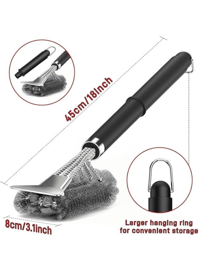Hexar®Barbecue Grill Cleaning Brush Combination of Brush with Scraper,Metal Surface Cleaning,Polishing,Deburning,Non metalic Surface Peeling Residue Etc - Image 3