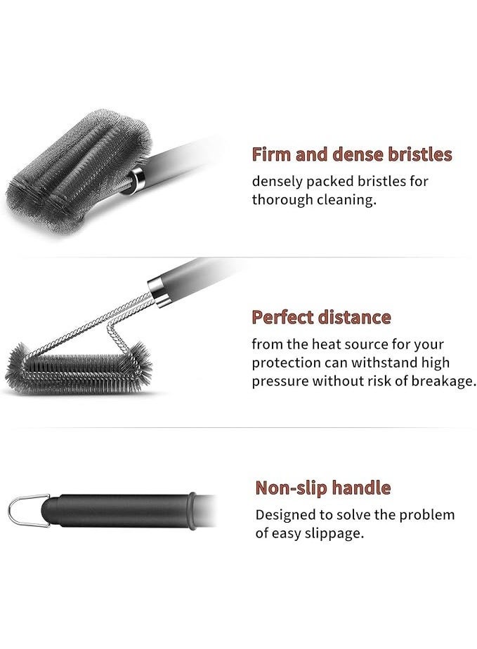 Hexar®Barbecue Grill Cleaning Brush Combination of Brush with Scraper,Metal Surface Cleaning,Polishing,Deburning,Non metalic Surface Peeling Residue Etc - Image 2