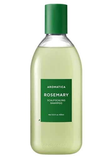 شامبو AROMATICA بالروزماري لتقشير فروة الرأس - شامبو نباتي لنمو الشعر مع البيوتين، شامبو طبيعي لتساقط الشعر الرقيق للنساء - خالي من الكبريتات والسيليكون والبارابين (13.53 أونصة) 