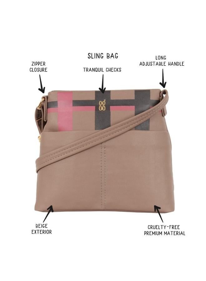 Baggit Women Beige Sling Bag Small Size | Ladies Stylish Casual Cross Body Purse Handbag - Image 2