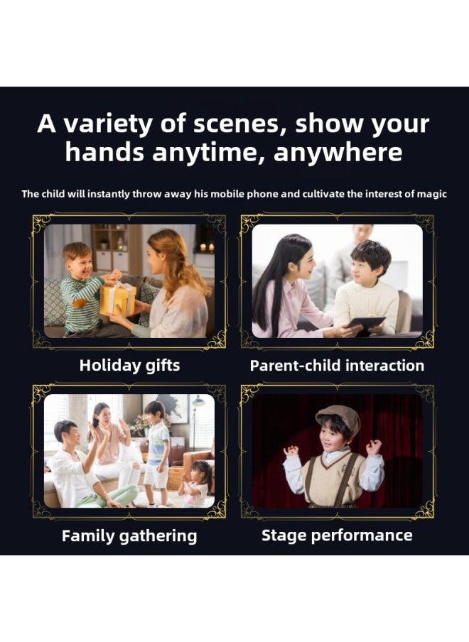 null - Children's Magic Props Toy Suit Magic Gift Box Primary School Children's Six One Playing Cards Stage Performance Gifts-Color:Basic Version Of 17-piece Prop Set [96 Ways To Play + 91 Life Magic Tricks + 200 Magic Effects + With Video Instructions] - Image 1