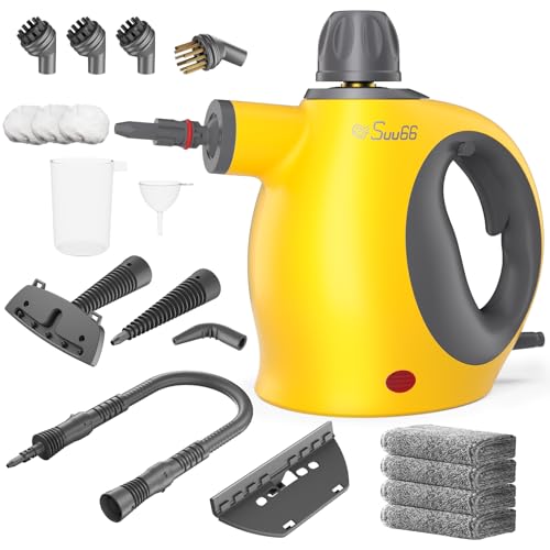 Suu66 Handheld Steam Cleaner with Safety Lock 500mL Large Tank 19PCS Accessories MultiSurface Deep Cleaning for Kitchen Bathroom Car Sofa Removes Stubborn Grime Sanitizes Surfaces Yellow - Image 1