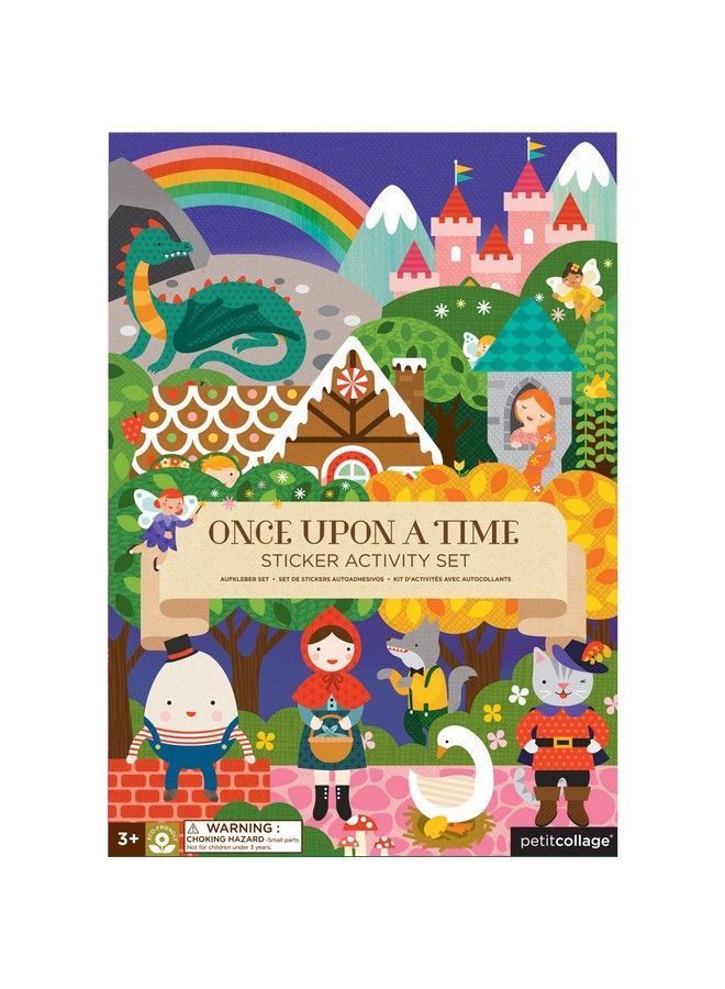Petit Collage Sticker Activity Book Once Upon A Time Giant Fold Out Sticker Book For Kids Includes Over 100 Reusable Stickers Activity Book For Ages 3+ - Image 1