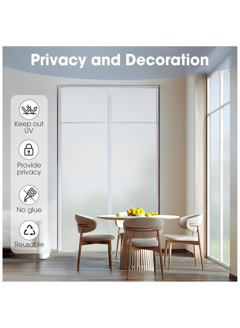 Hihonor Window Privacy Film Frosted Glass Static - Cling - Non-Adhesive Opaque Vinyl Roll - Anti-UV Sticker Heat Control Sun Blocking Does not Affect Natural Light Enter (White Scrub, 90 * 200cm) - Image 4