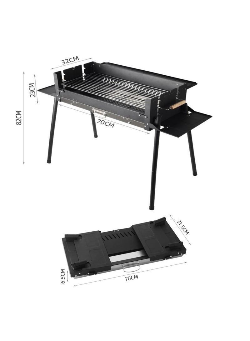 PENG GENERAL Portable Folding Charcoal BBQ Grill, Outdoor Camping Barbecue with Dual Cooking Grates - Image 2