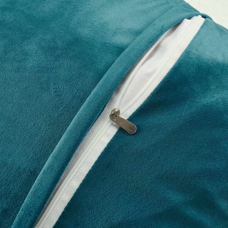 FUTEI Teal Accent Throw Pillow Covers Set of 2, 18x18 Inch Plush Tufted Striped Textured Decorative Cushion Cases for Farmhouse Boho Couch Decor - Image 3