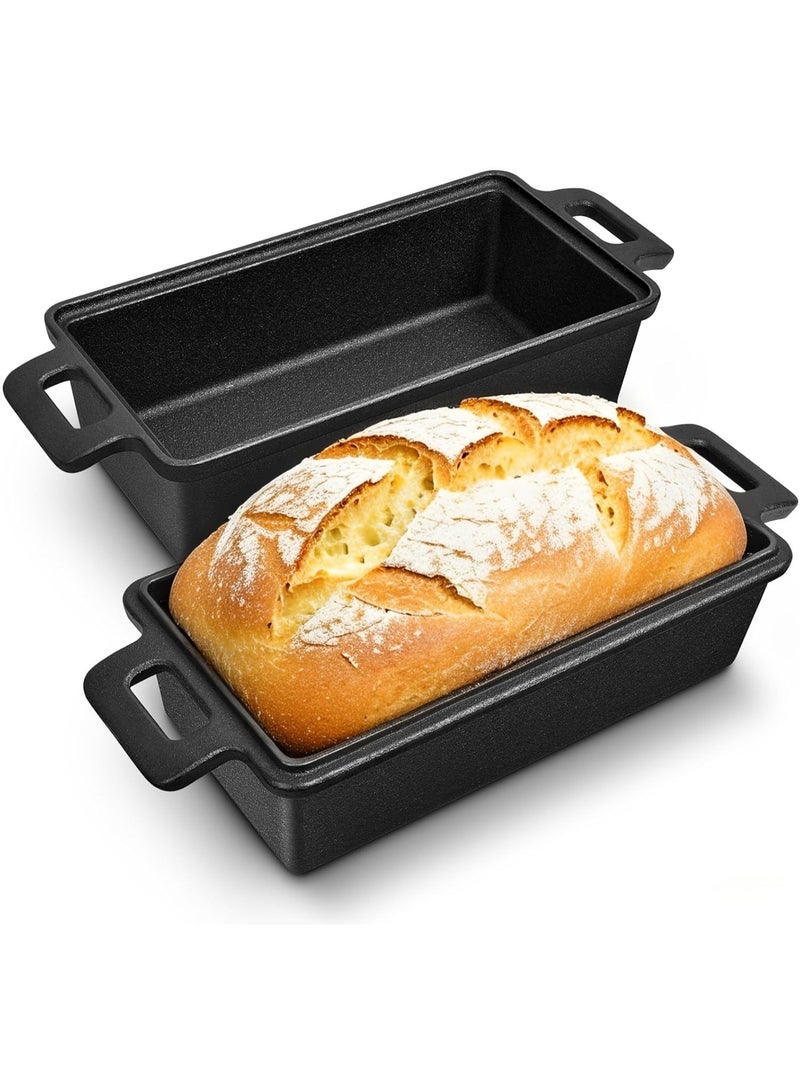 NIUB Cast Iron Loaf Pan with Lid 9x5 Inch, 2 in 1 Loaf Pans for Baking Bread, Even Heat Distribution for Sourdough, Homemade Bread - Image 1