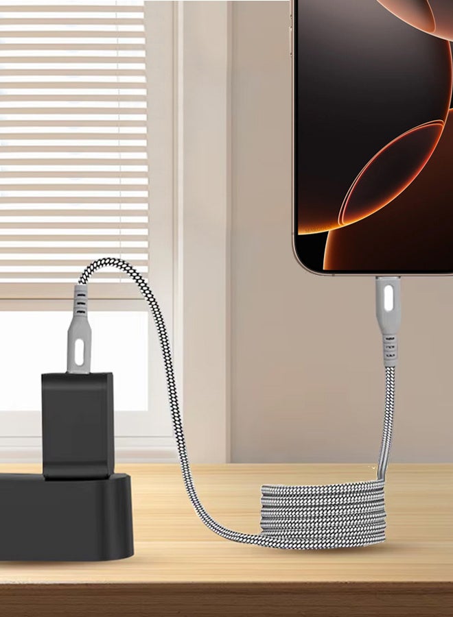 CATANES 2Packs Magnetic USB-C to Lightning Fast Charging Cable (1M) - PD 18W, Snap-On Design, MFi-Certified, Nylon-Braided - Dark and Light Grey - Image 4