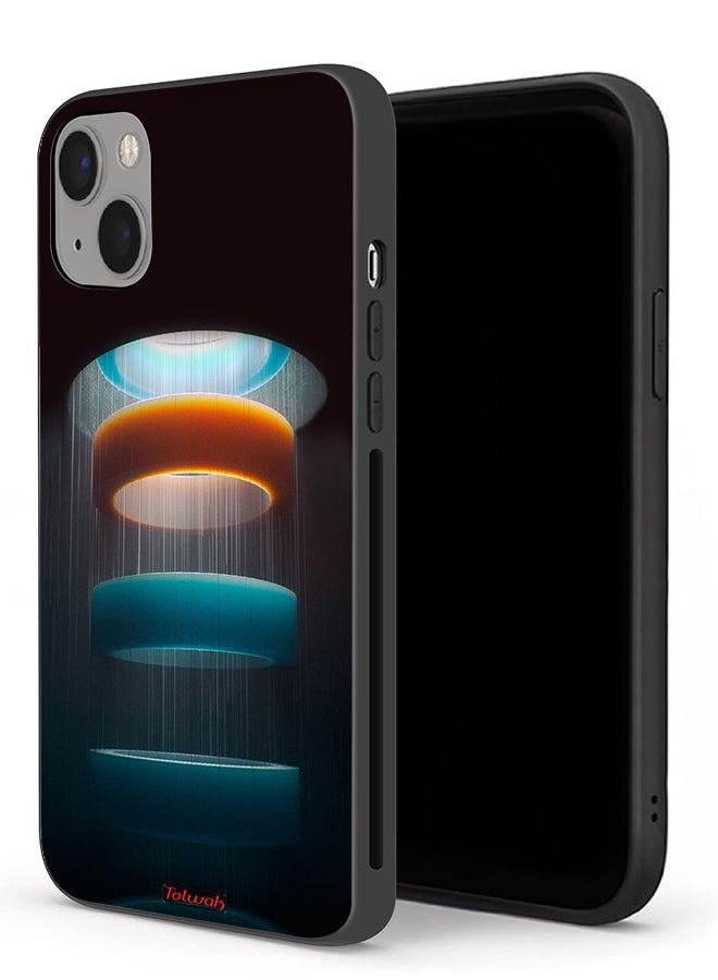 Tolwak Apple iPhone 13 Protective Case Rings Art Pattern - Image 1