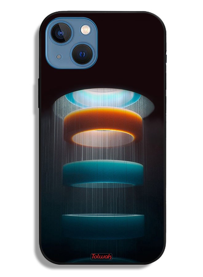 Tolwak Apple iPhone 13 Protective Case Rings Art Pattern - Image 2