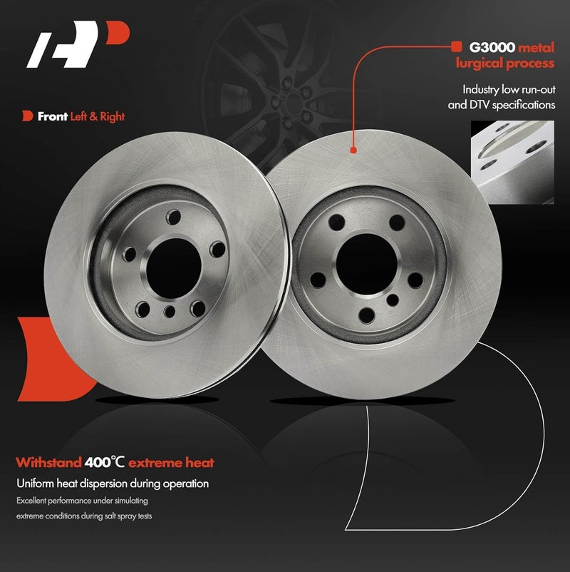 A-Premium Front Vented Disc Brake Rotors and Ceramic Pads Kit - Image 5