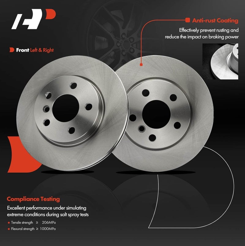 A-Premium Front Vented Disc Brake Rotors and Ceramic Pads Kit - Image 4