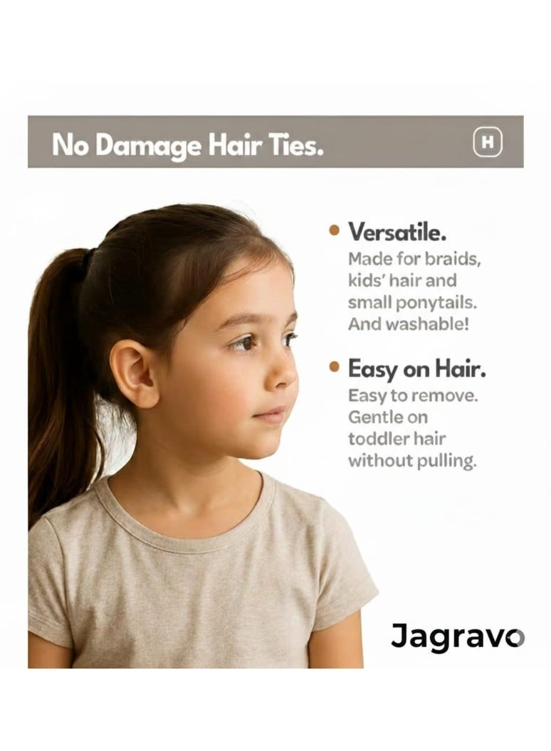 Jagravo 80 Pcs Black Hair Ties for Women, Cotton Seamless Hair Bands, Elastic Ponytail Holders, No Damage for Thick Hair - Image 5