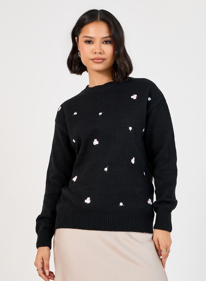 Styli Regular Fit Regular Length Embroidered Sweater  - Image 1