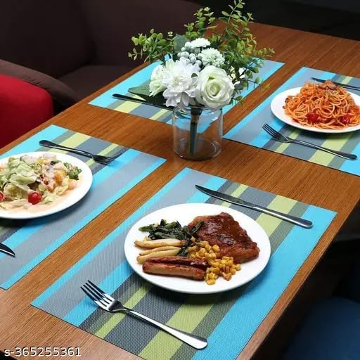 DANSR DANSR Table Placemats Heat Resistant Place Mats for Kitchen Table Non Slip Plastic Placemats Anti Oil Placemat Dining Tables Mats Bar Mat Waterproof Easy to Clean Multi Set of 6  - Image 5