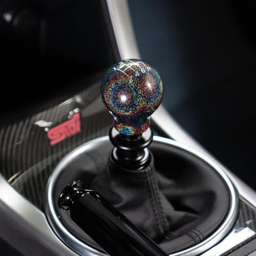 Billetworkz Weighted Shift Knob (500g) for Subaru 6 Speed WRX: 2015-25 / STI: 2004-21, Rainbow Sparkle - Image 3