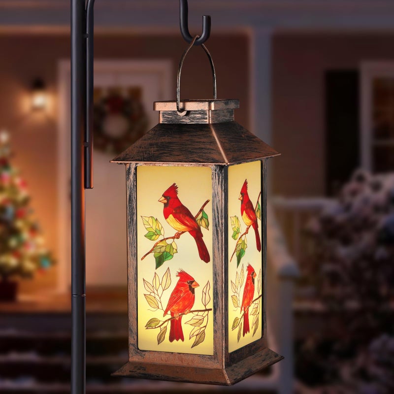 Pawatee Solar Lanterns with Cardinal Theme Outdoor Waterproof Decorative Lights for Garden Birthday Gifts for Women, Mom, and Grandma Solar LED Hanging Lights for Yard, Patio, Lawn, and Porch(Limb) - Image 3