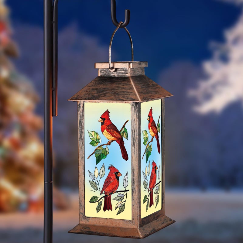 Pawatee Solar Lanterns with Cardinal Theme Outdoor Waterproof Decorative Lights for Garden Birthday Gifts for Women, Mom, and Grandma Solar LED Hanging Lights for Yard, Patio, Lawn, and Porch(Limb) - Image 1