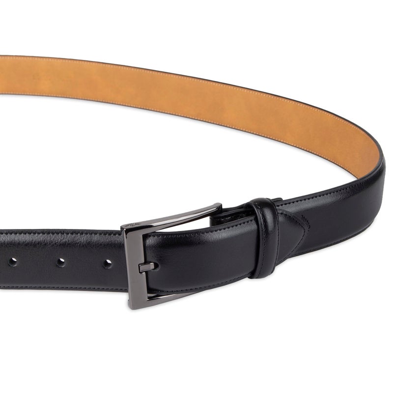 Dockers Men's 1 3/8 in. Feather-Edge Belt with Two-Row Stitching, Deep Black, 38 - Image 3