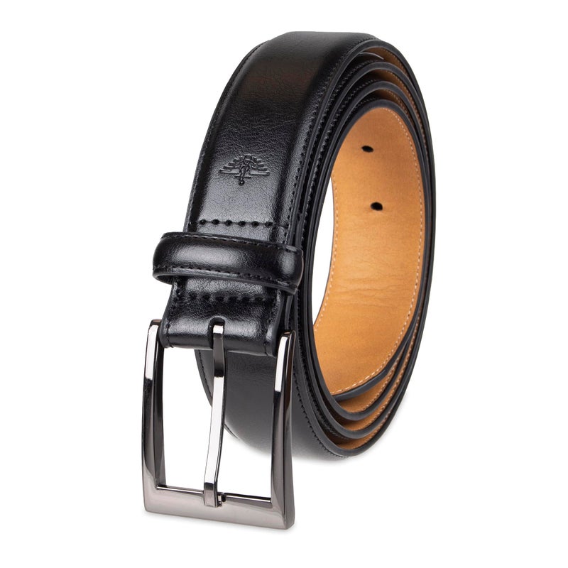 Dockers Men's 1 3/8 in. Feather-Edge Belt with Two-Row Stitching, Deep Black, 38 - Image 1