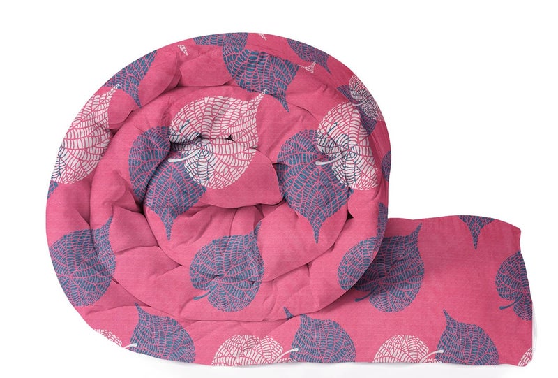 VAS COLLECTIONS 220 GSM Microfiber Reversible AC Comforter |Quit | Blanket | Duvets for Single Bed 180Tc (60x90 Inches, Pink, Blue and White) - Image 1