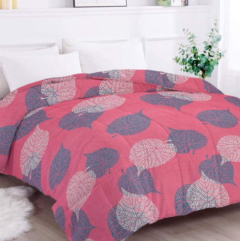 VAS COLLECTIONS 220 GSM Microfiber Reversible AC Comforter |Quit | Blanket | Duvets for Single Bed 180Tc (60x90 Inches, Pink, Blue and White) - Image 2