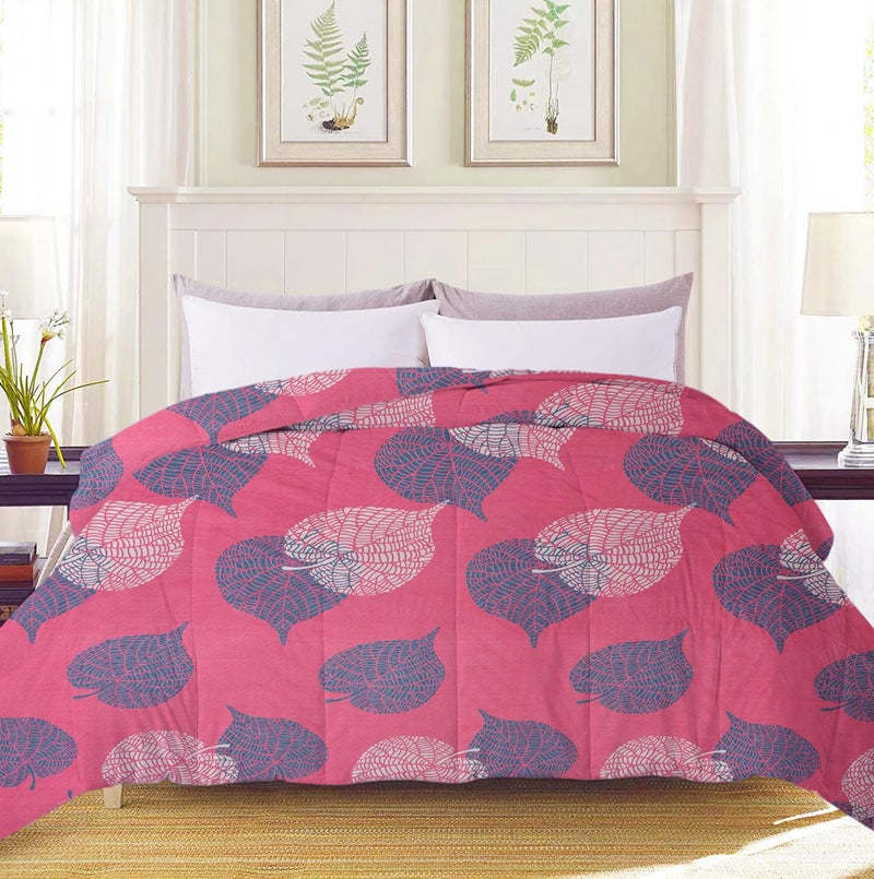 VAS COLLECTIONS 220 GSM Microfiber Reversible AC Comforter |Quit | Blanket | Duvets for Single Bed 180Tc (60x90 Inches, Pink, Blue and White) - Image 4