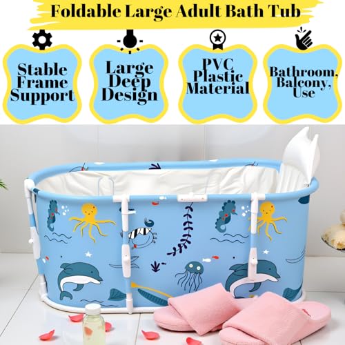Valajogi Bath tub for adult for bathroom Tub for Home SPA, Maintains Hot & Cold Temperature, Thickened Layer for Hot and ice bath tub for adults, Family Size portable bathtub for adults (Fish) - Image 5