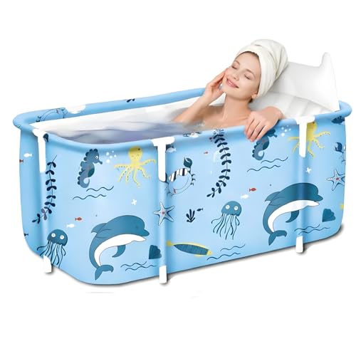 Valajogi Bath tub for adult for bathroom Tub for Home SPA, Maintains Hot & Cold Temperature, Thickened Layer for Hot and ice bath tub for adults, Family Size portable bathtub for adults (Fish) - Image 1