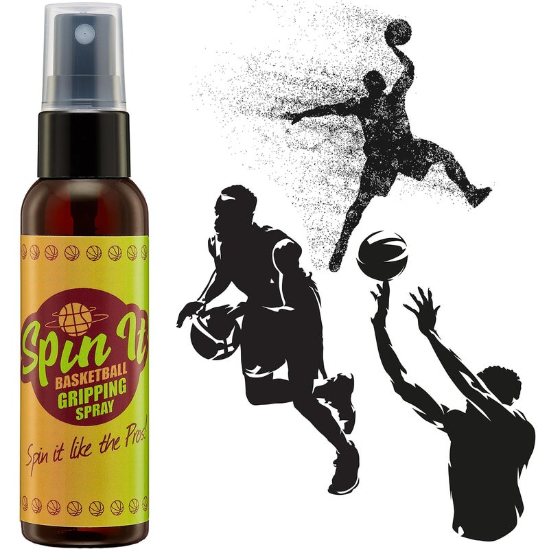 SPIN IT GRIPPING SOLUTION Spin-iT Basketball Hand Grip Spray - Use with Your Basketball Dribble Trainer - Basketball Grip Powder Replacement - Part of Your Basketball Accessories, Basketball Gear, Basketball Training 2 oz - Image 1