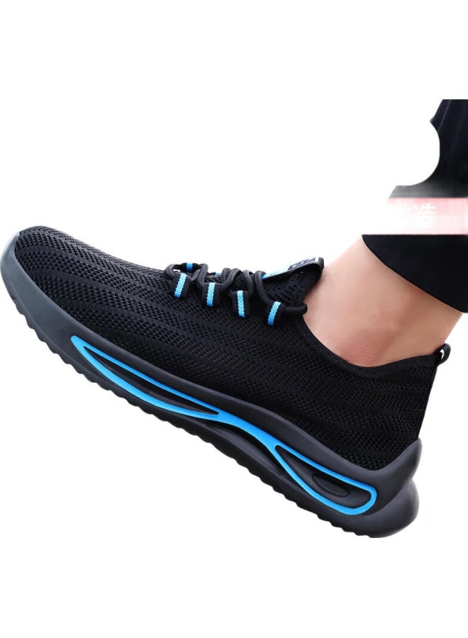 JUNBU Safety Shoes For Men, Summer Breathable Steel Toe Cap, Anti-Smashing, Anti-Puncture, Lightweight, Odor-Resistant, Construction Site Work Shoes 1081S Size 45 - Image 1