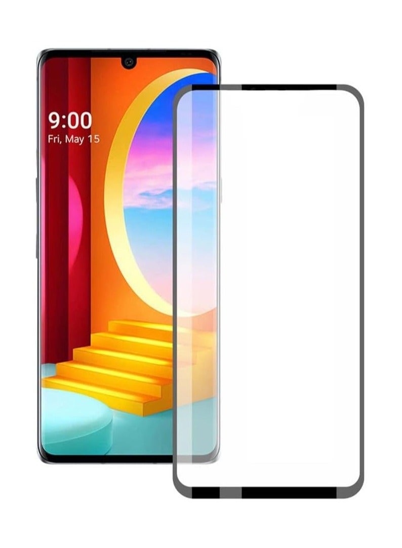 واقي شاشة منحني ثلاثي الأبعاد من الزجاج المقوى LG Velvet 5G لهاتف LG Velvet/LG Velvet 5G Glass أسود