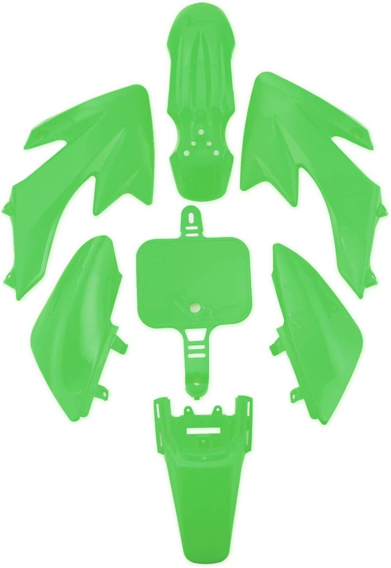 necaces Plastic Fender Fairing Kit Set,Plastic Body Fender Kit for XR50 CRF50 Chinese Mini Dirt Bikes(Green) - Image 1