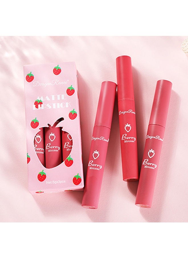 Dragon Ranee 3 Pieces Nude Matte Lipstick Set, Waterproof Lip Gloss for Women, Velvet Smooth and Moisturizing Long Lasting Lip Crayon, Natural Nude Lip Stain Makeup - Image 2