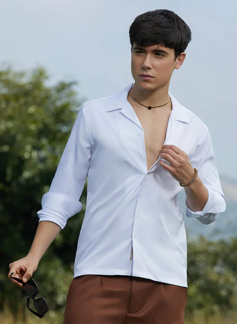 كامبوس سوترا قميص رجالي أبيض سادة كوبي